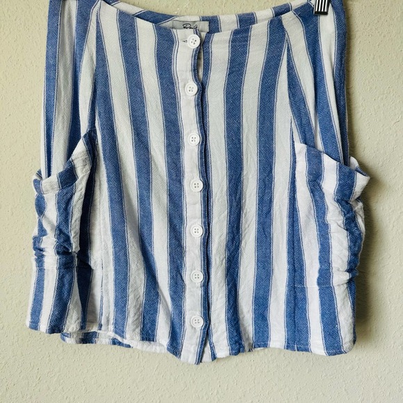 Rails Willow Pacifica Blue Button Front Vertical Stripe Mini Skirt - Picture 5 of 5